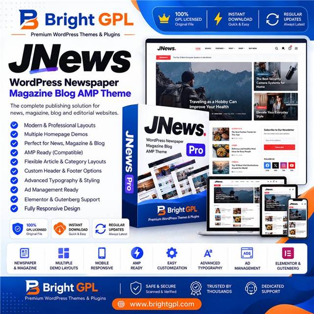 JNews GPL Download – Newspaper Magazine WordPress Theme