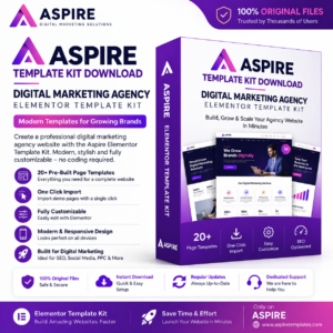 Aspire Digital Marketing Agency Elementor Template Kit download with pre-built website templates