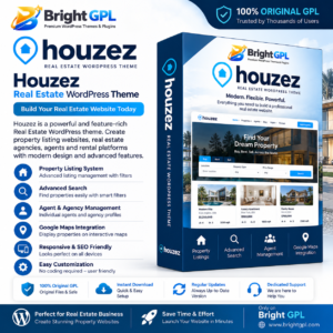 Houzez GPL download real estate WordPress theme with property listings and advanced search
