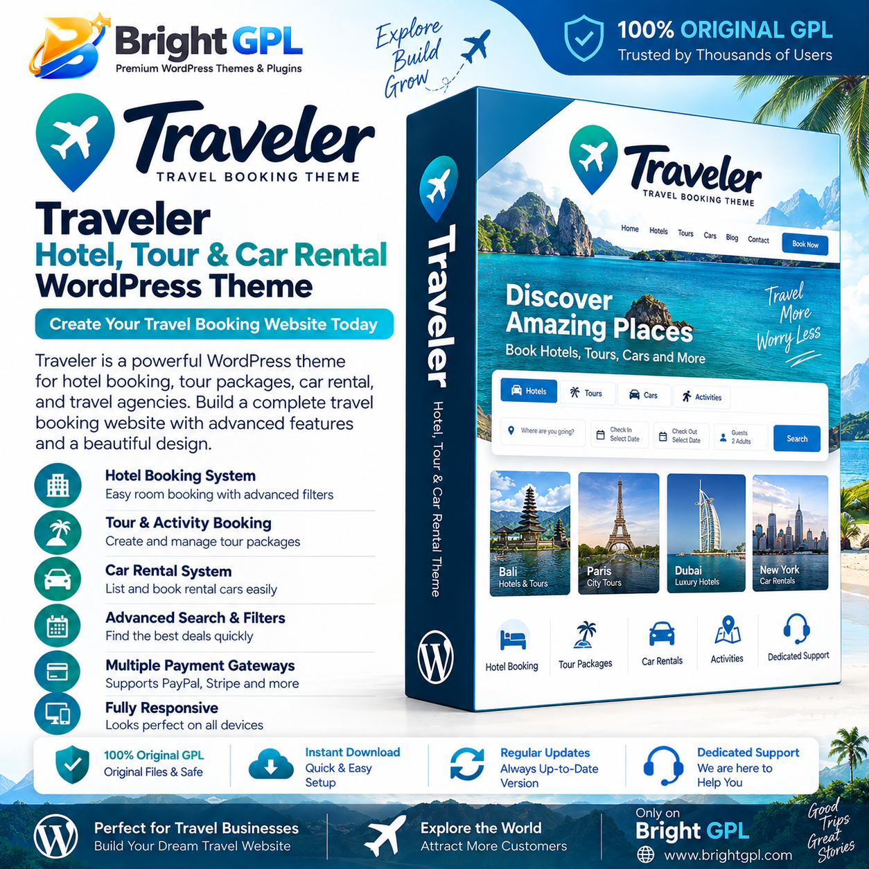 Traveler GPL Download – Hotel, Tour & Car Rental WordPress Theme Traveler GPL download hotel tour and car rental WordPress theme with booking features